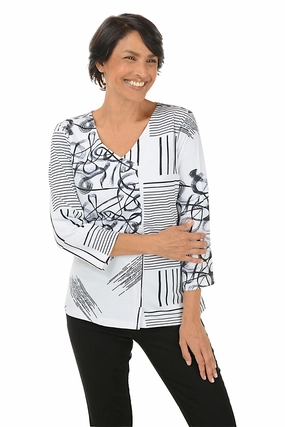 Belle Surplice V-Neck Knit Top Easy Wear