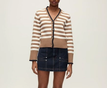 Monae Cardigan Dark Acorn/Dove LowMaintenanceMaterial