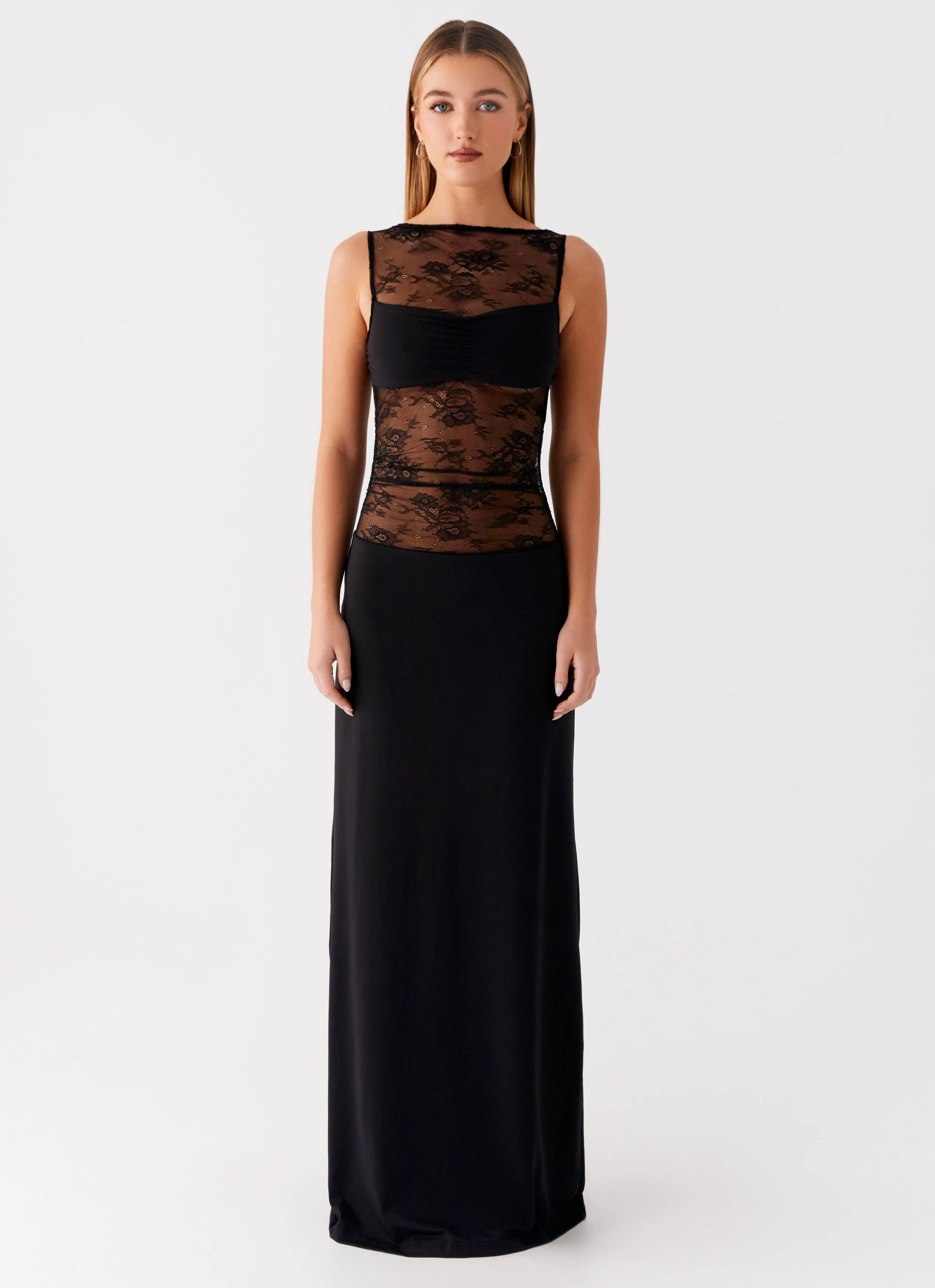 Bow Soft Warm Season Wesley Maxi Dress - Black