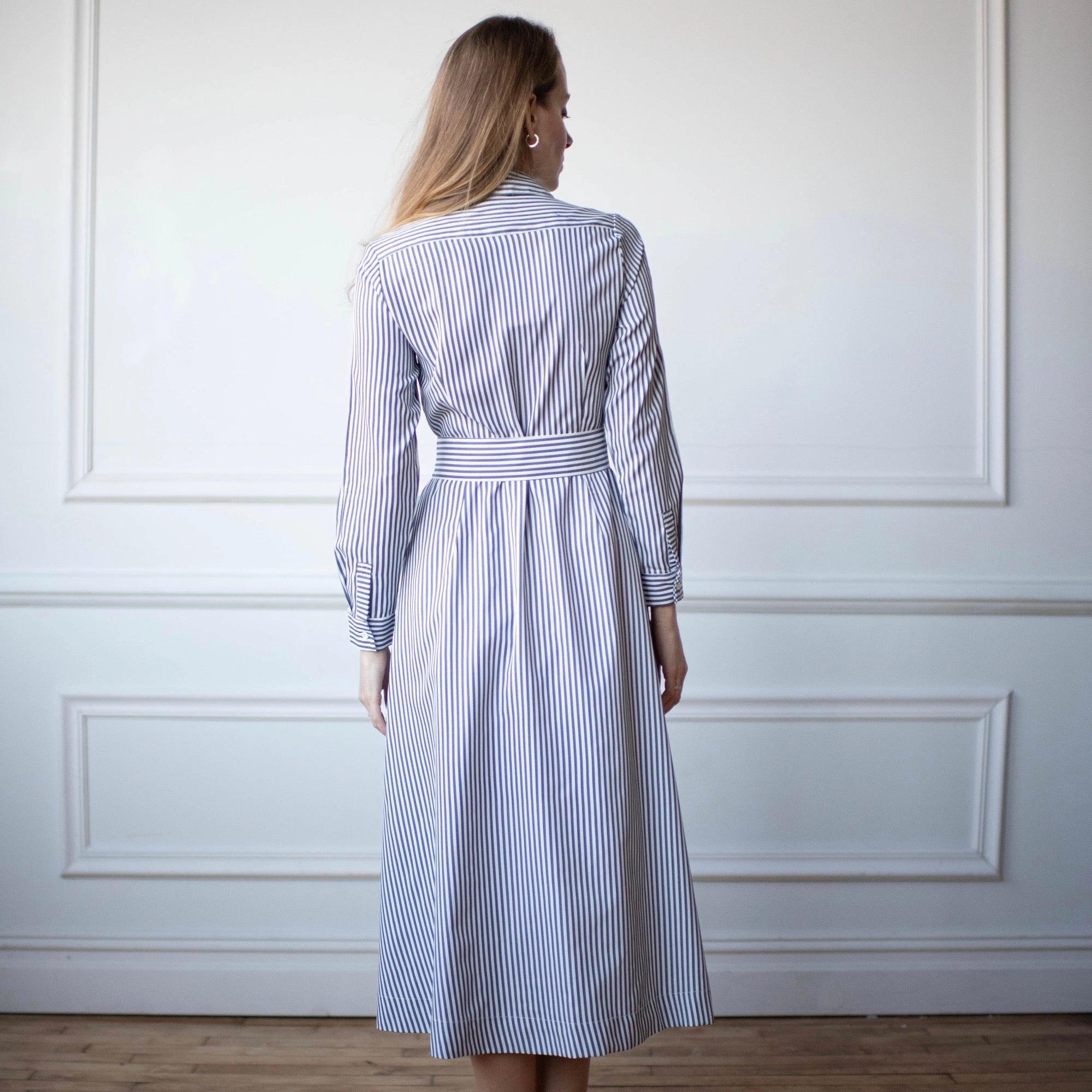 FlatlockSeam Chrie Pinstripe Dress [Final Sale]