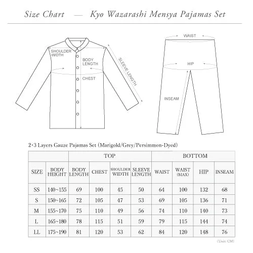 White 3 Layered Gauze Pajamas Set [Kyo Wazarashi Mensya]
