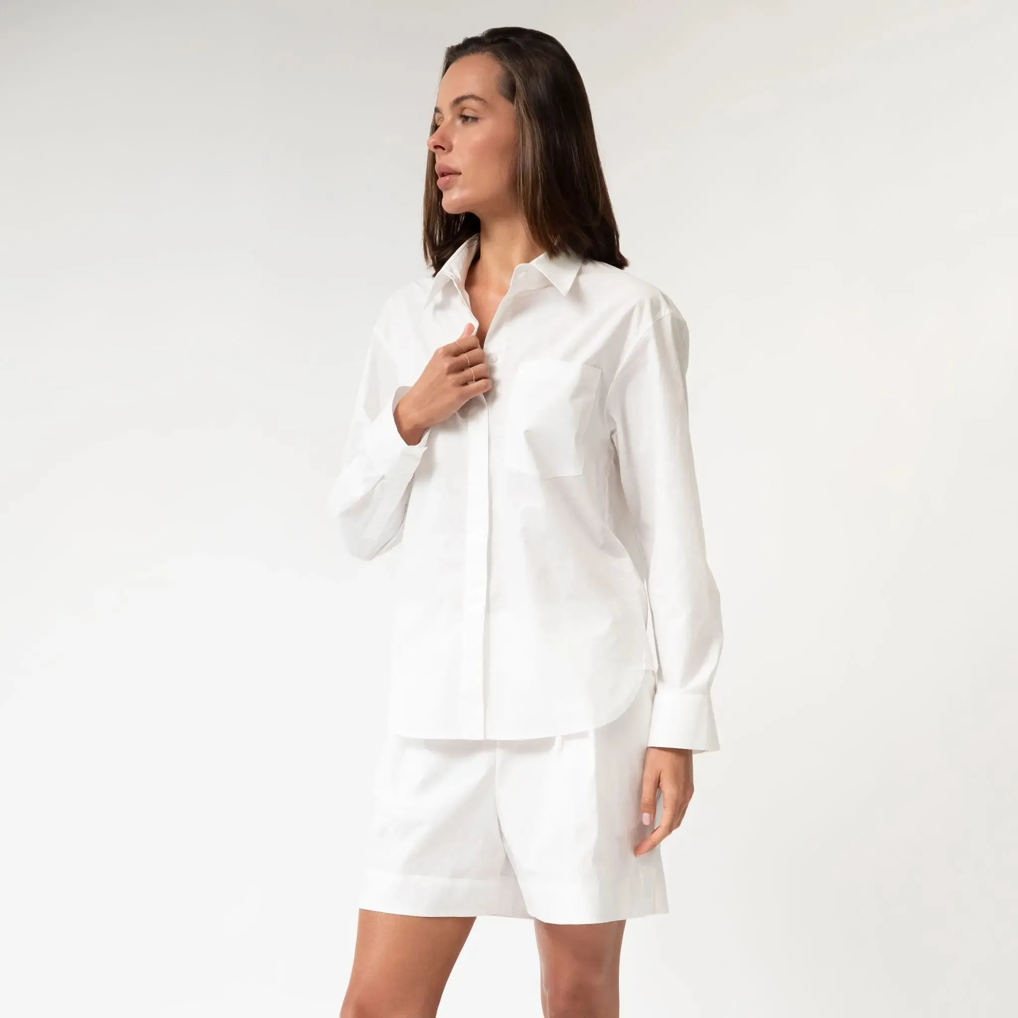 White InStyle Cotton Poplin Shirt