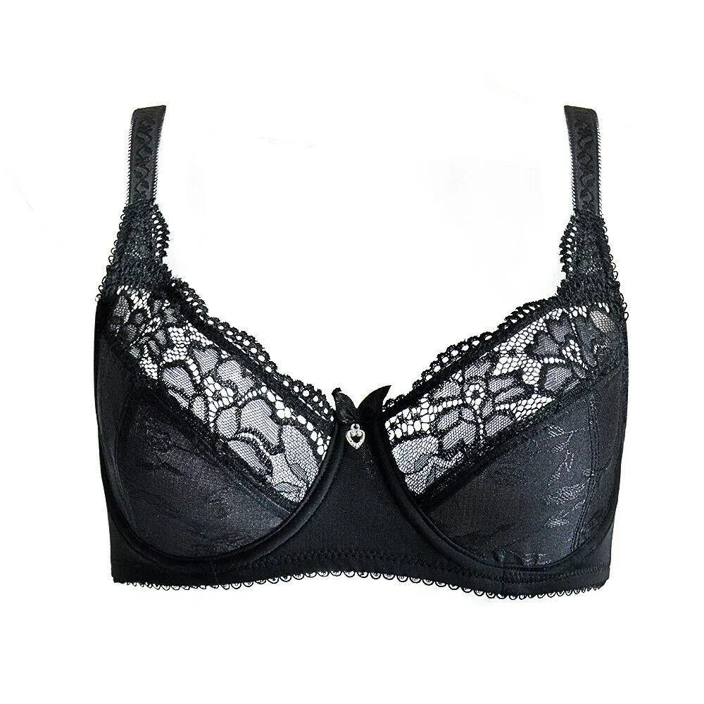 White Lace Mesh Bra YBCG | Plus Size