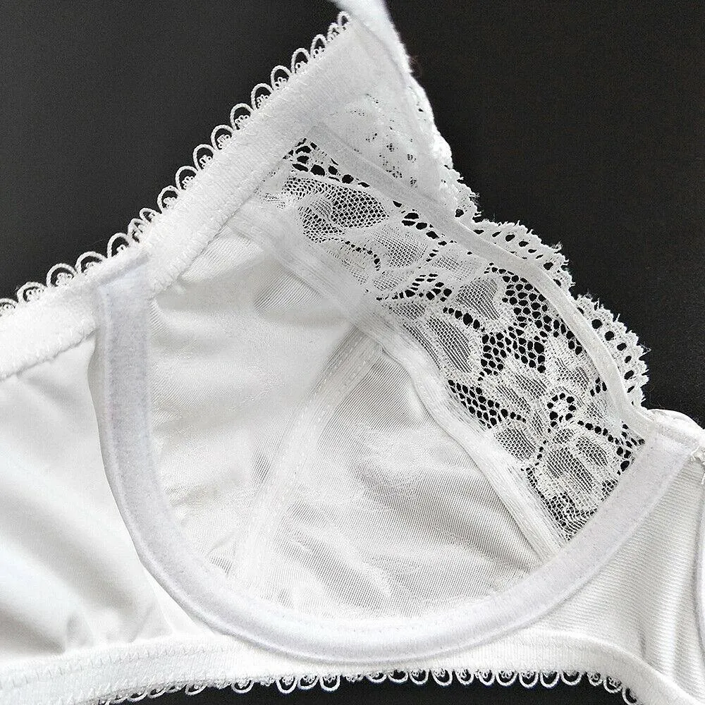 White Lace Mesh Bra YBCG | Plus Size