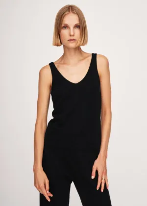 WHITE   WARREN Cashmere Tank Top - Black