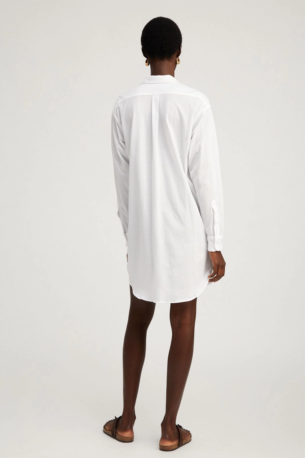 Urban Drape White Button Down Mini Dress