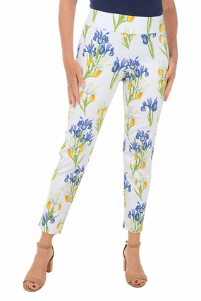 Erasable Logo Patch White Iris Pull-On Ankle Pant