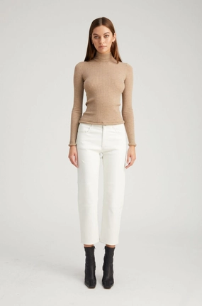 White Leather 5 Pocket Straight Leg Pants Movement Comfort
