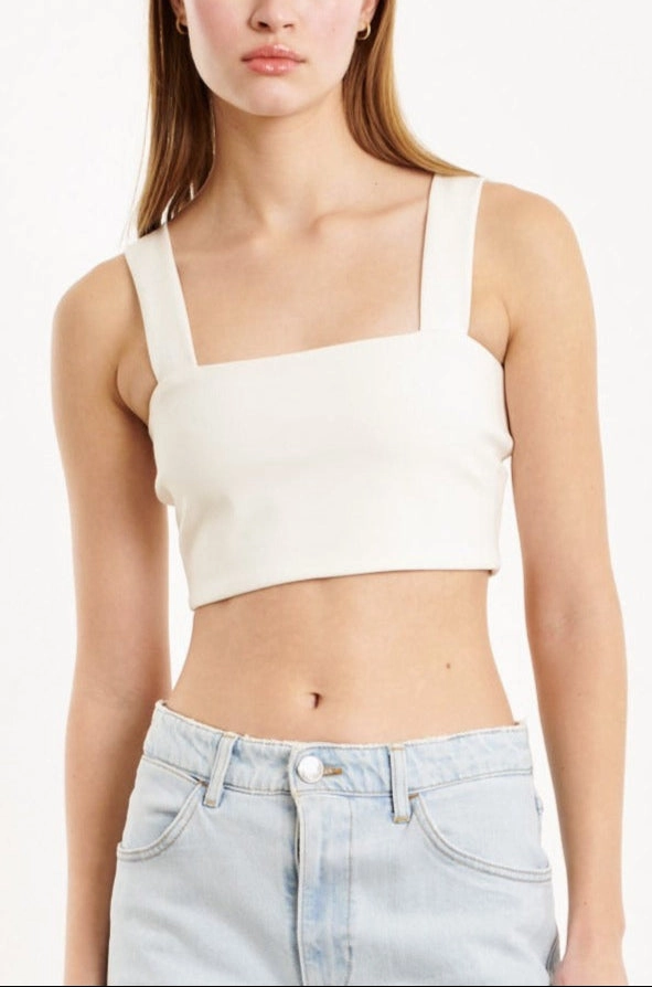 White Micro Tube Top With Straps DurableZipper