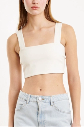 White Micro Tube Top With Straps DurableZipper
