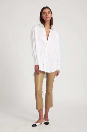 FlexibleElasticatedEdging Stretch Fit Engineering White Poplin Shirt