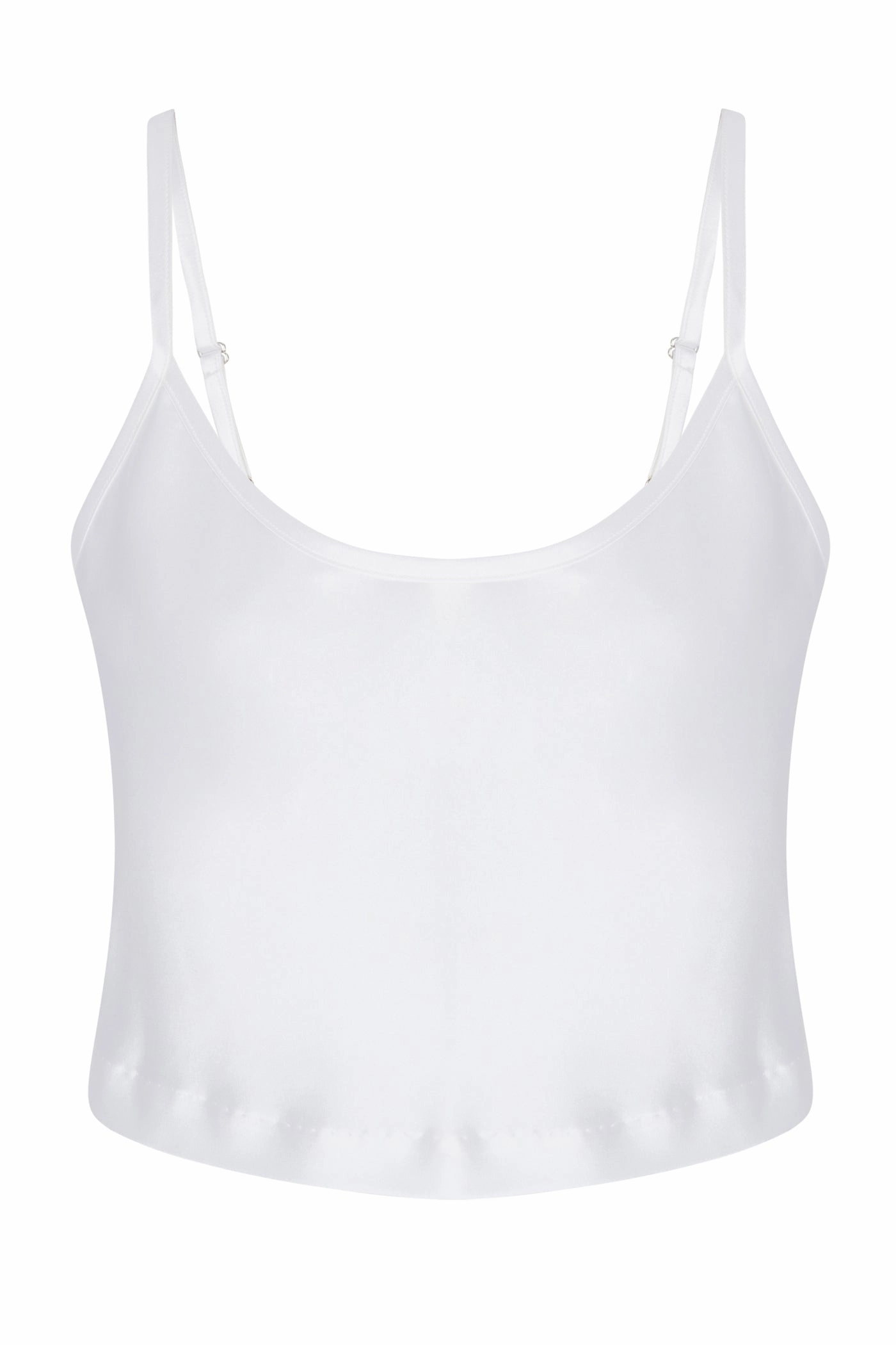 White Silk Cropped Cami SoftTouchFinish
