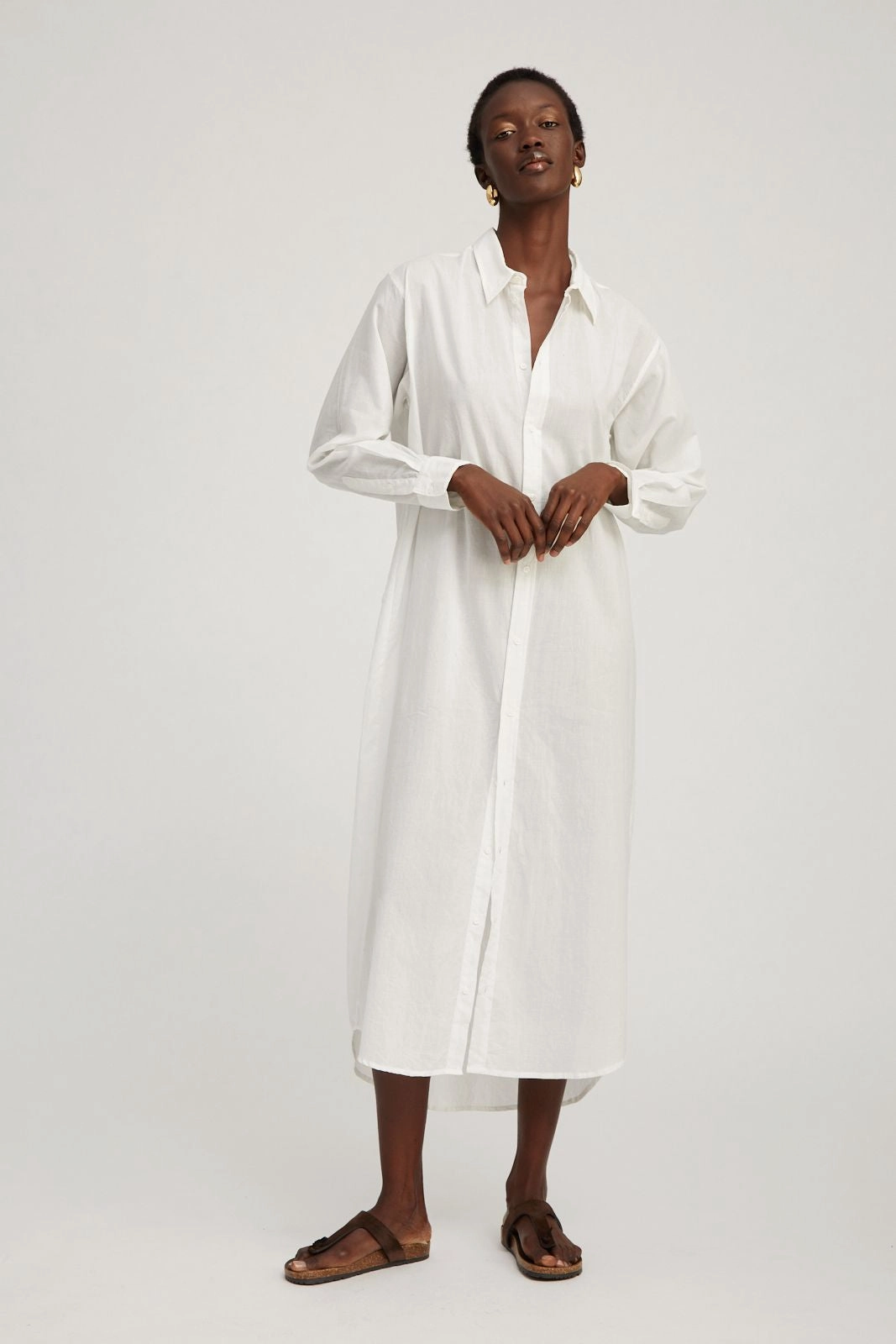 White Voile Tunic Maxi Dress Sunset Hour