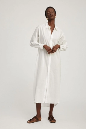 White Voile Tunic Maxi Dress Fine Texture