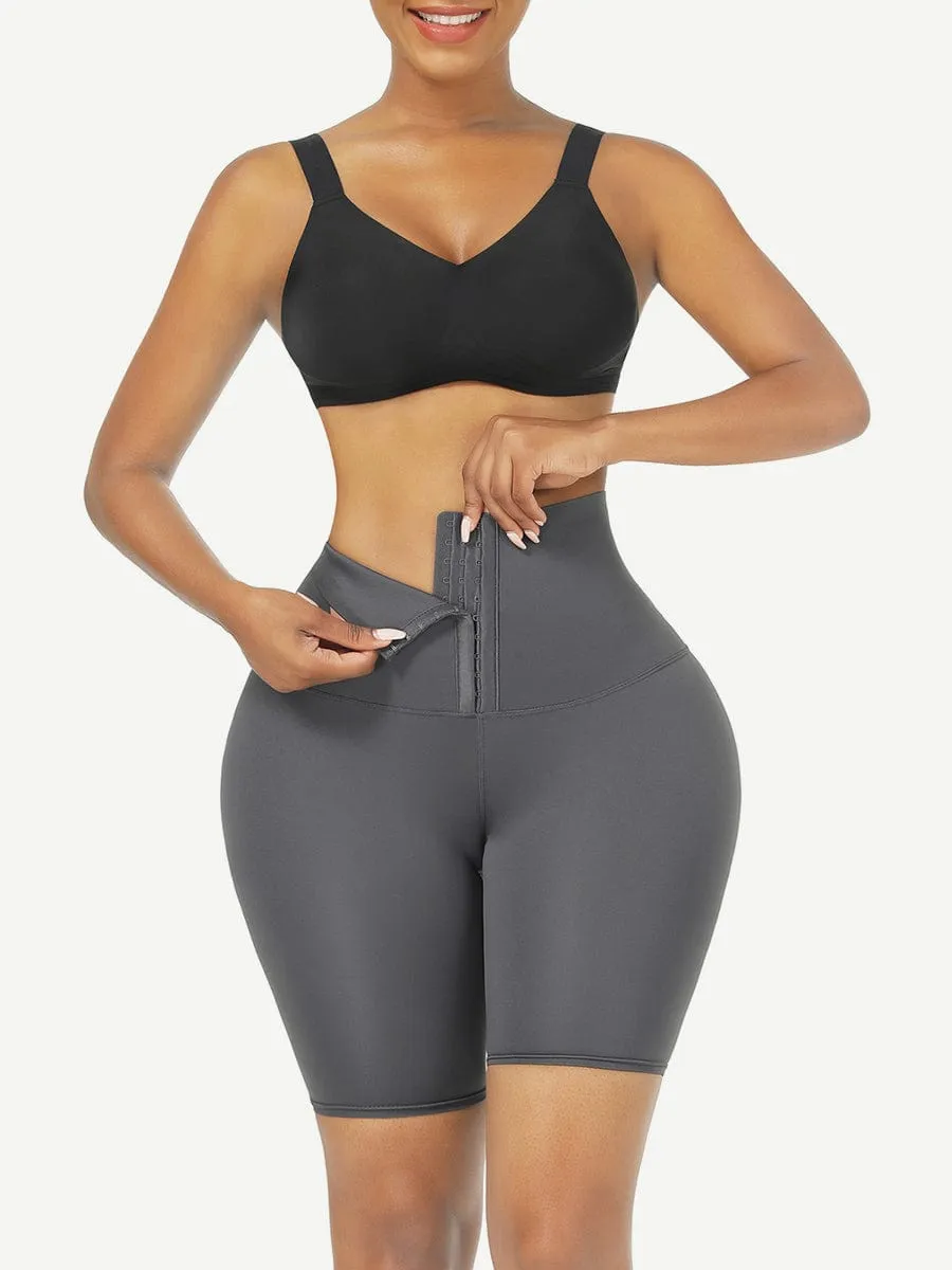 Wholesale Black Mid Waist 2-In-1 Waist Trainer Shorts Mid-Thigh Ultra Cheap