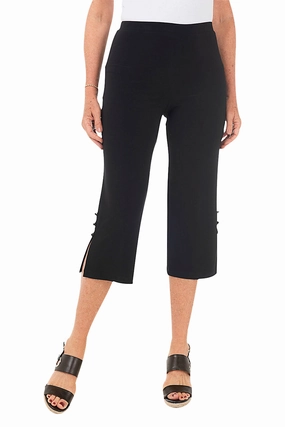 Easy Flex Design Wide Leg Triple Button Capri Pant