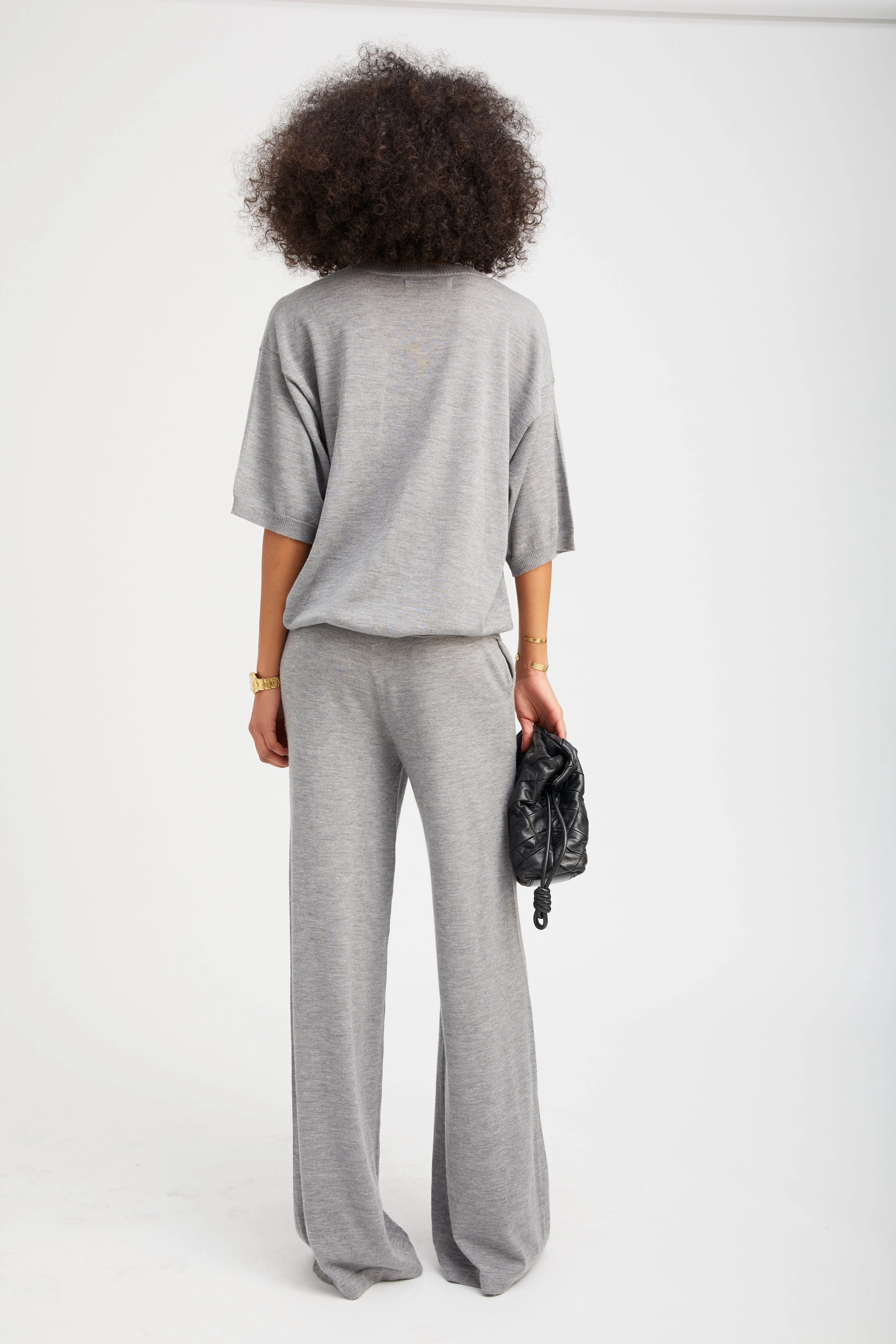 Relaxed Lines Grey Cashmere Wide Leg Pants