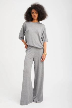Roll-up style Perfect Movement Grey Cashmere Wide Leg Pants