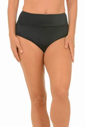 Wide Waistband Swim Brief Curved Hem Design