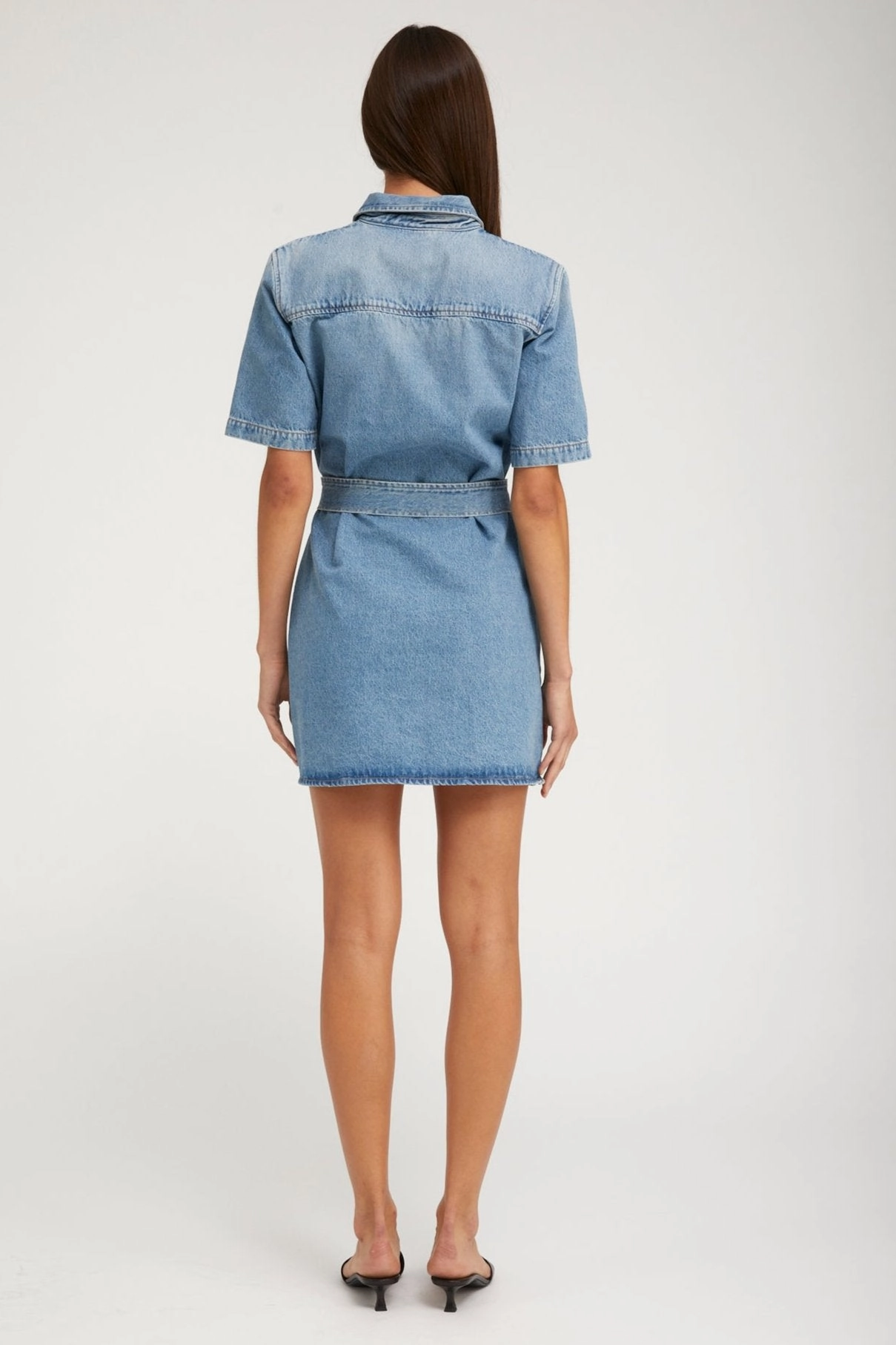 Paradis Denim Mini Henley Dress Sleeveless Top