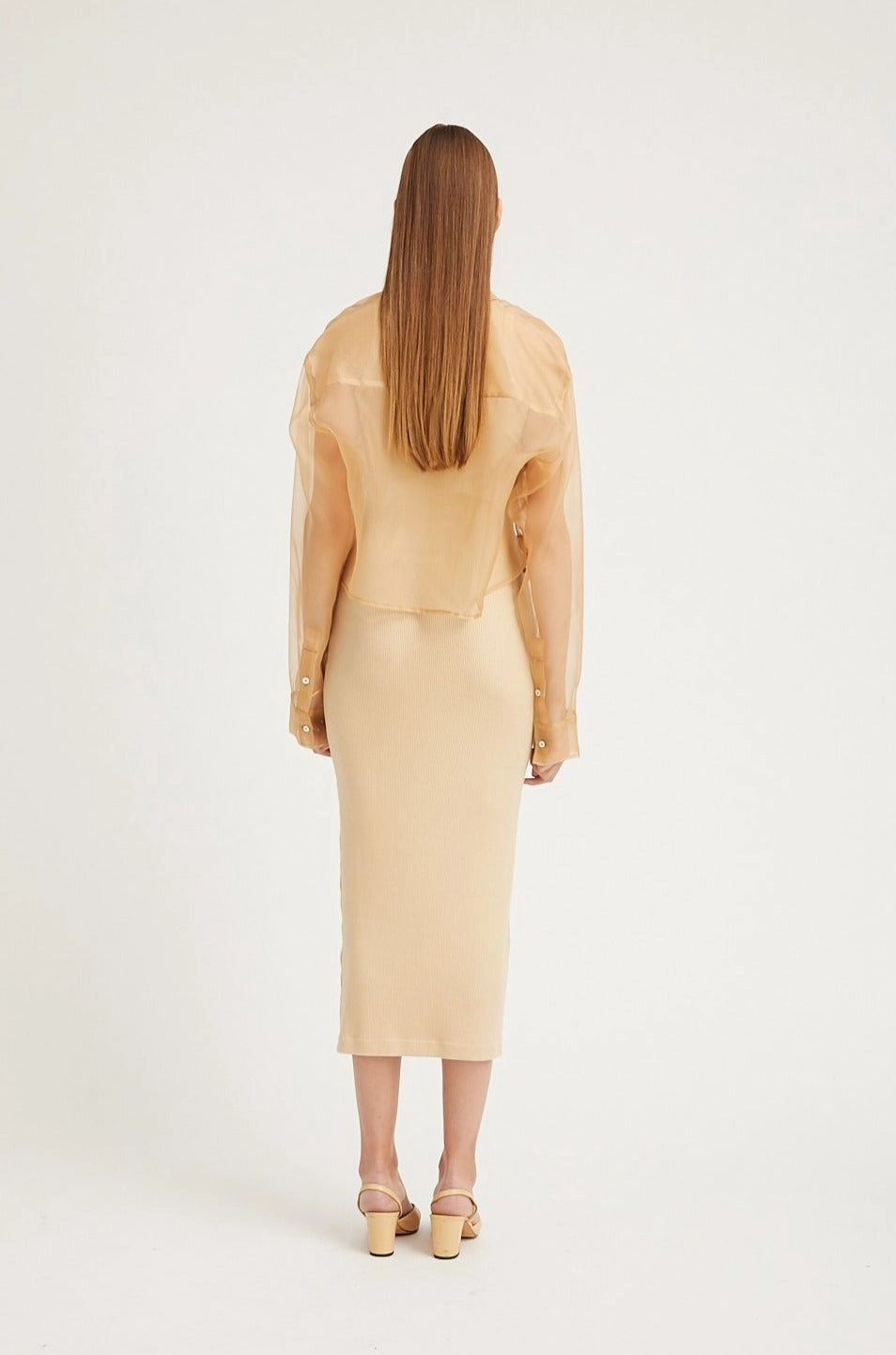 QuickDryTechnology Sahara Organza Cropped Button Down