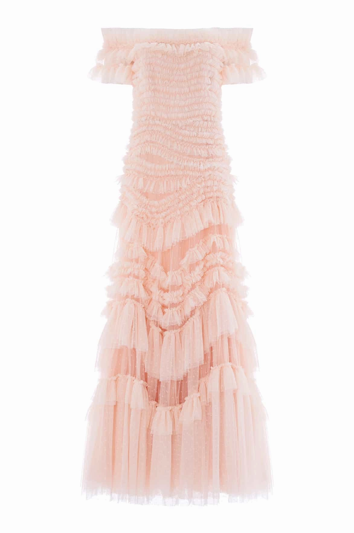 Simple Ease Breathable Wild Rose Off-Shoulder Gown
