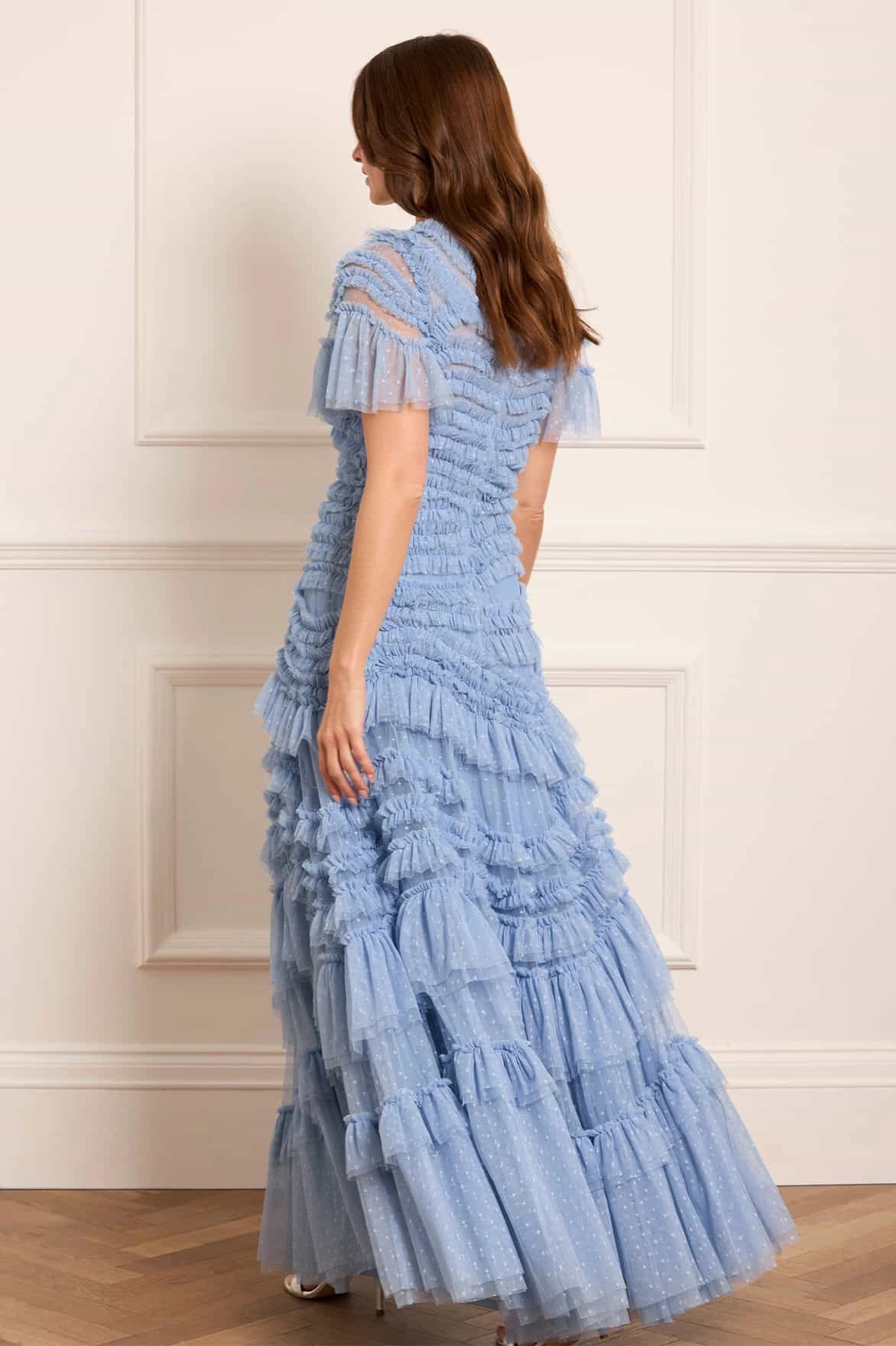 Grace Walk Airy Drape Wild Rose Short Sleeve Gown