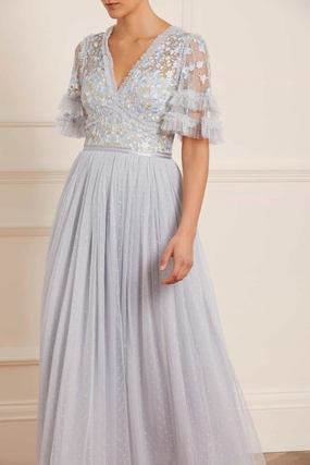 Feminine Structure Wildflower Ditsy Bodice Ankle Gown