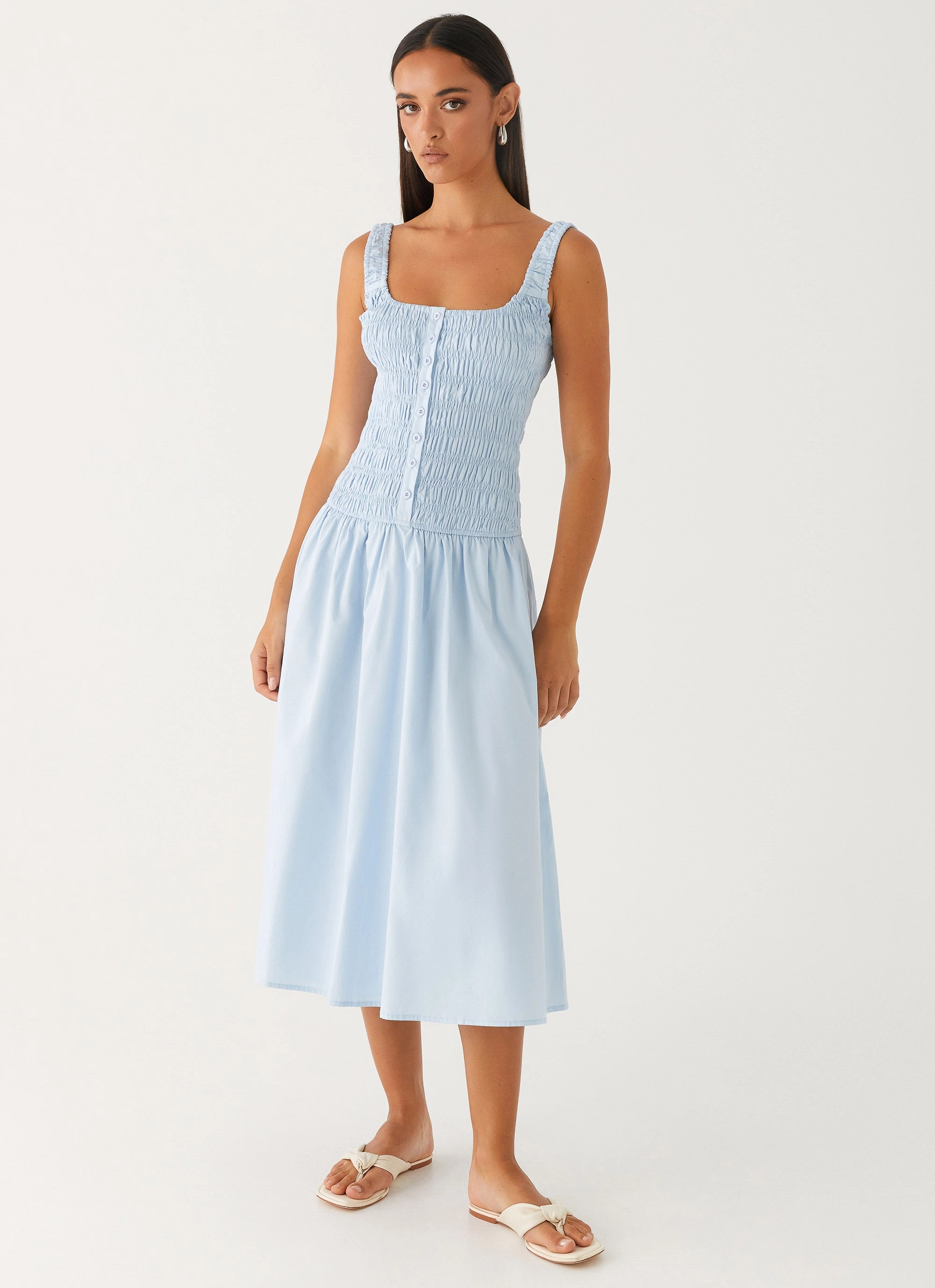 Wildflower Midi Dress - Blue Formal Aura