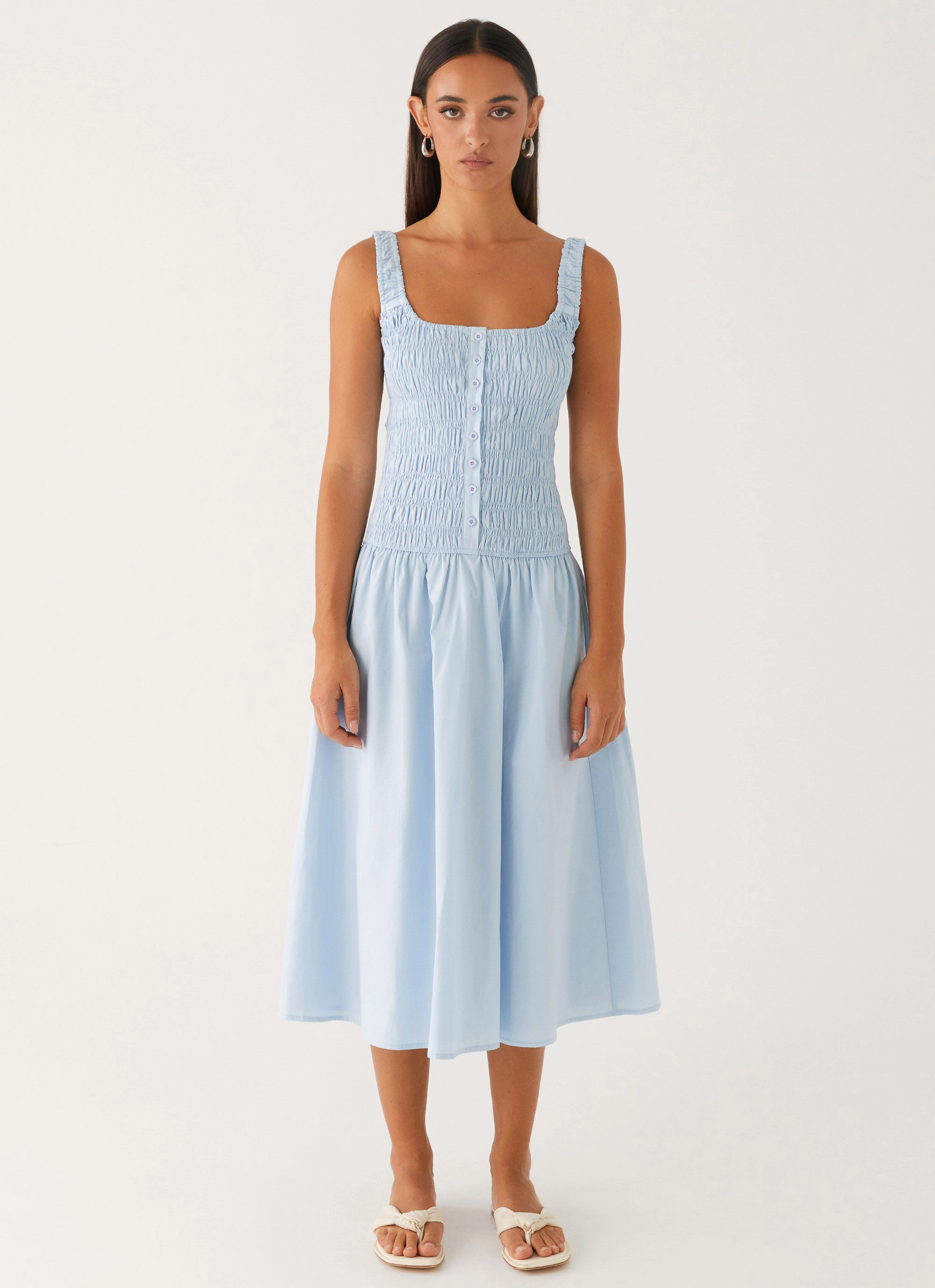 Wildflower Midi Dress - Blue Easy Pairing