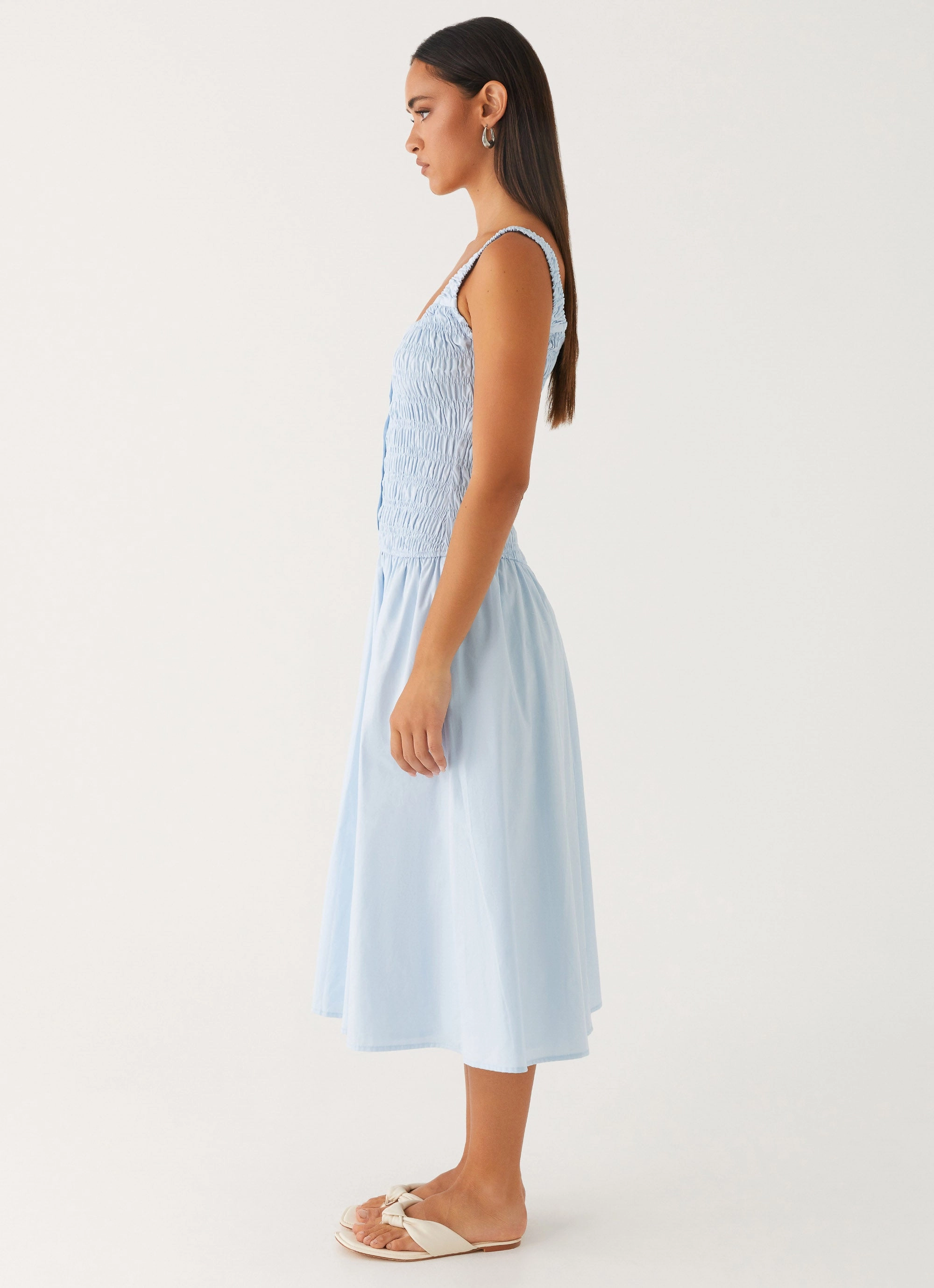 Wildflower Midi Dress - Blue Daywear Comfort