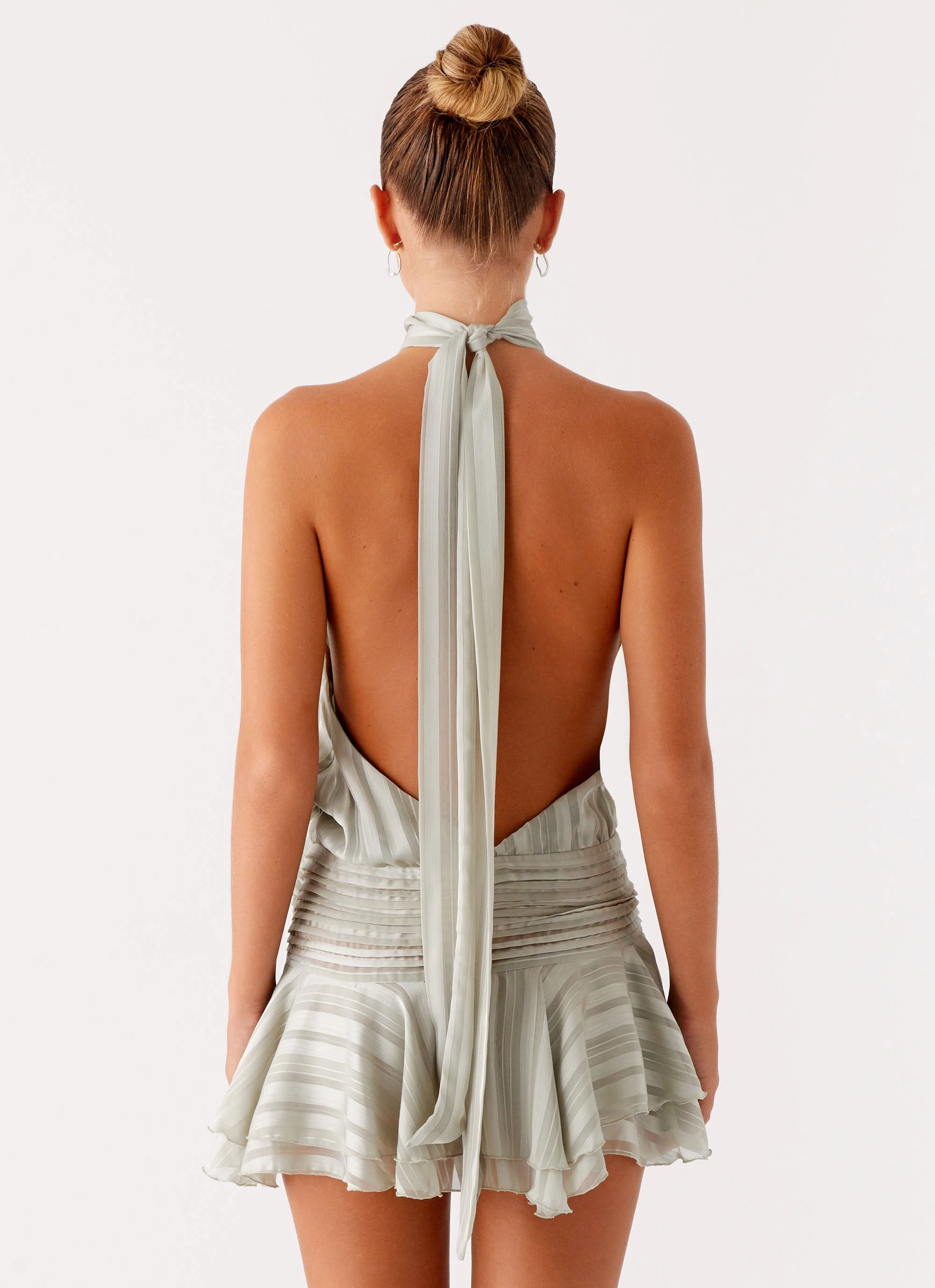 Willow Chiffon Mini Dress - Green ComfortFitDesign