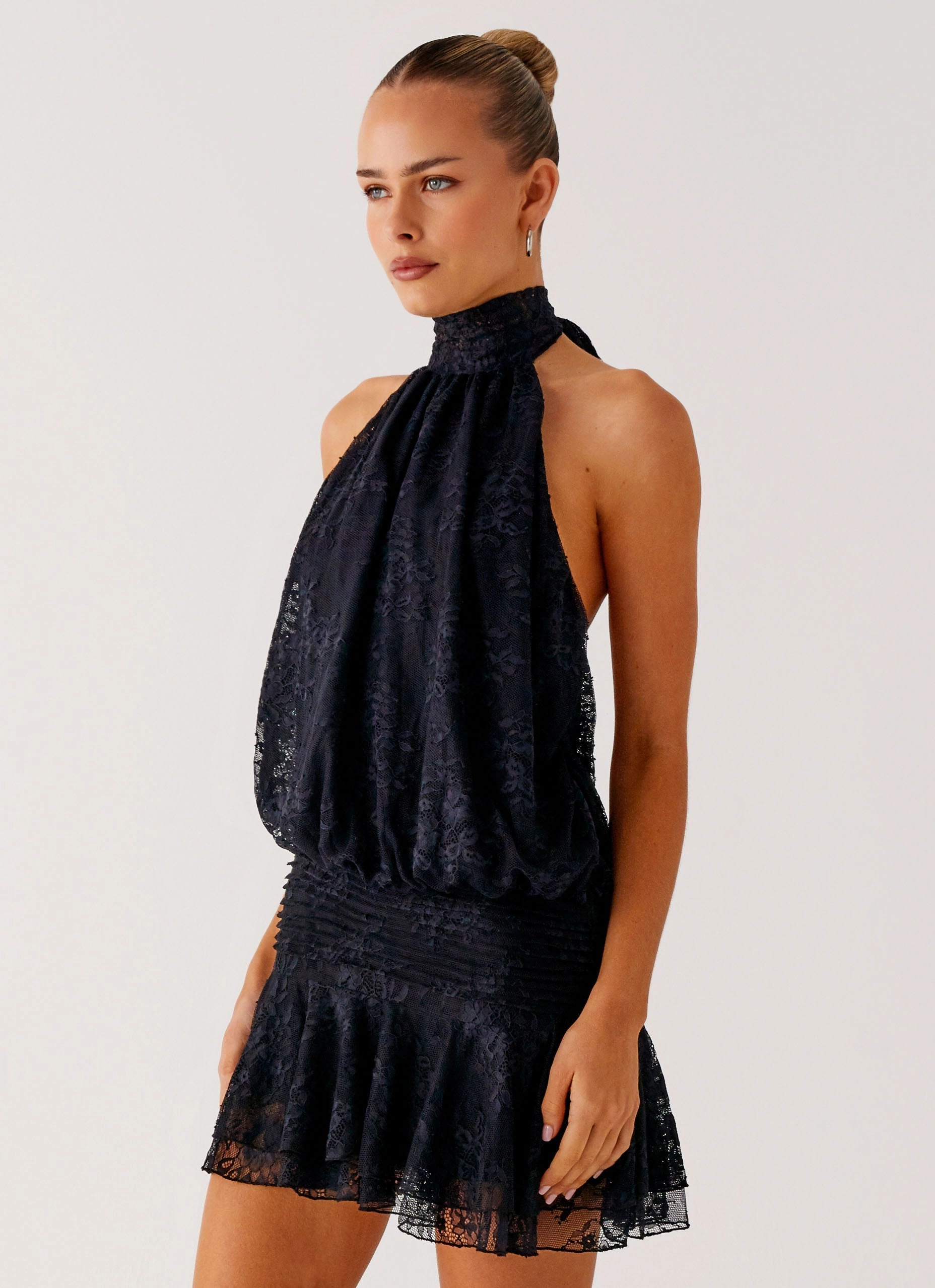 Willow Lace Mini Dress - Black Lace Effortless Fit Beauty Feel