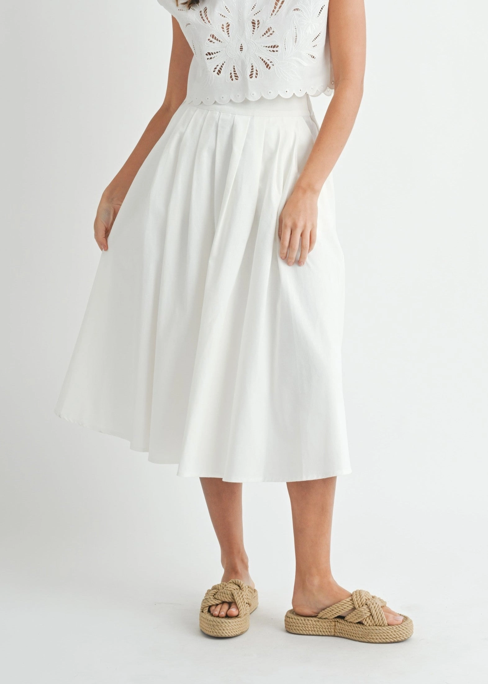 Mood Outfitboard Outfit Game WILLOW PLEATED MIDI SKIRT