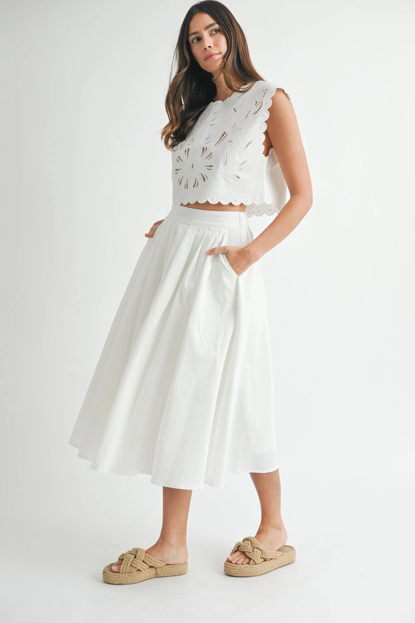 Non Irritating Edges WILLOW PLEATED MIDI SKIRT