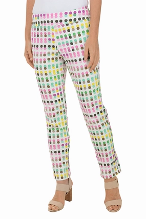 Performance Wear Perfect Length Colorful Dots Pull-On Ankle Pant