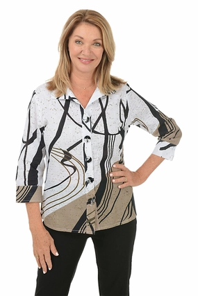 Tawni Button-Front Shirt AntiPillingTreatment ContrastStitching