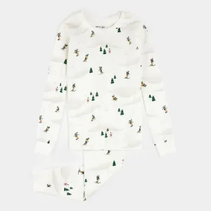 Winter Fun Print PJ Set - Off White