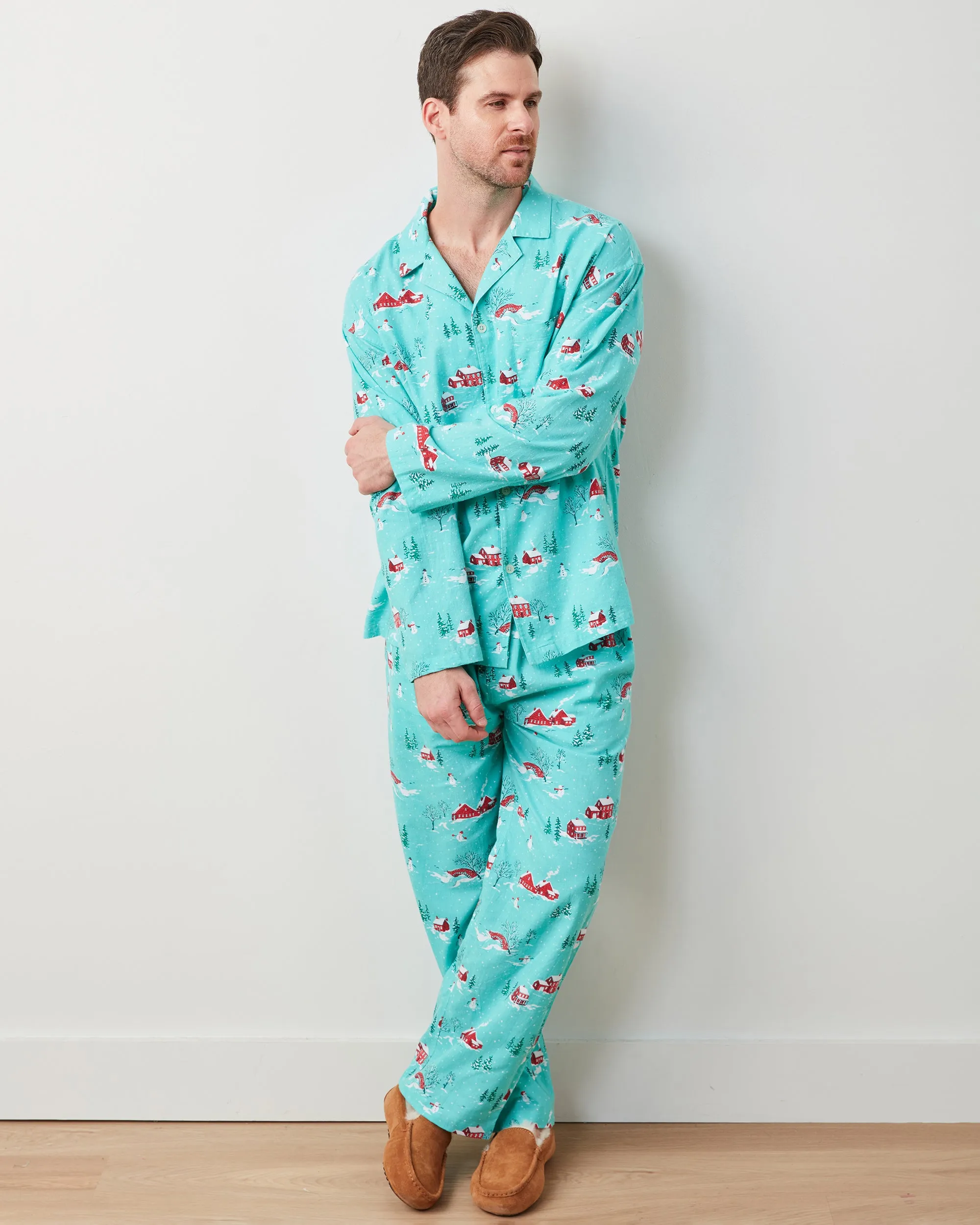Winter Wonderland - Men's Lightweight Flannel Long PJ Set - Snow Day