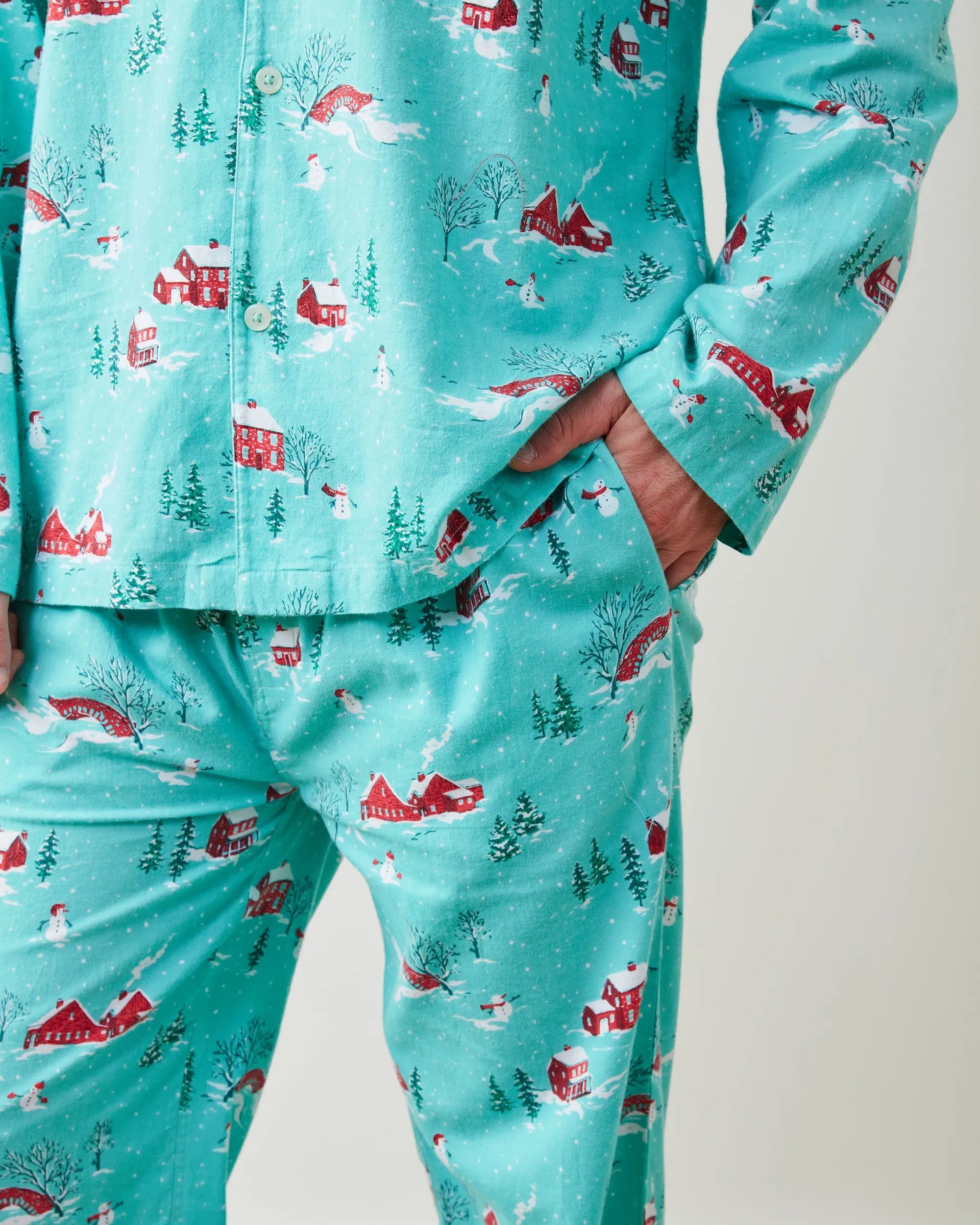 Winter Wonderland - Men's Lightweight Flannel Long PJ Set - Snow Day