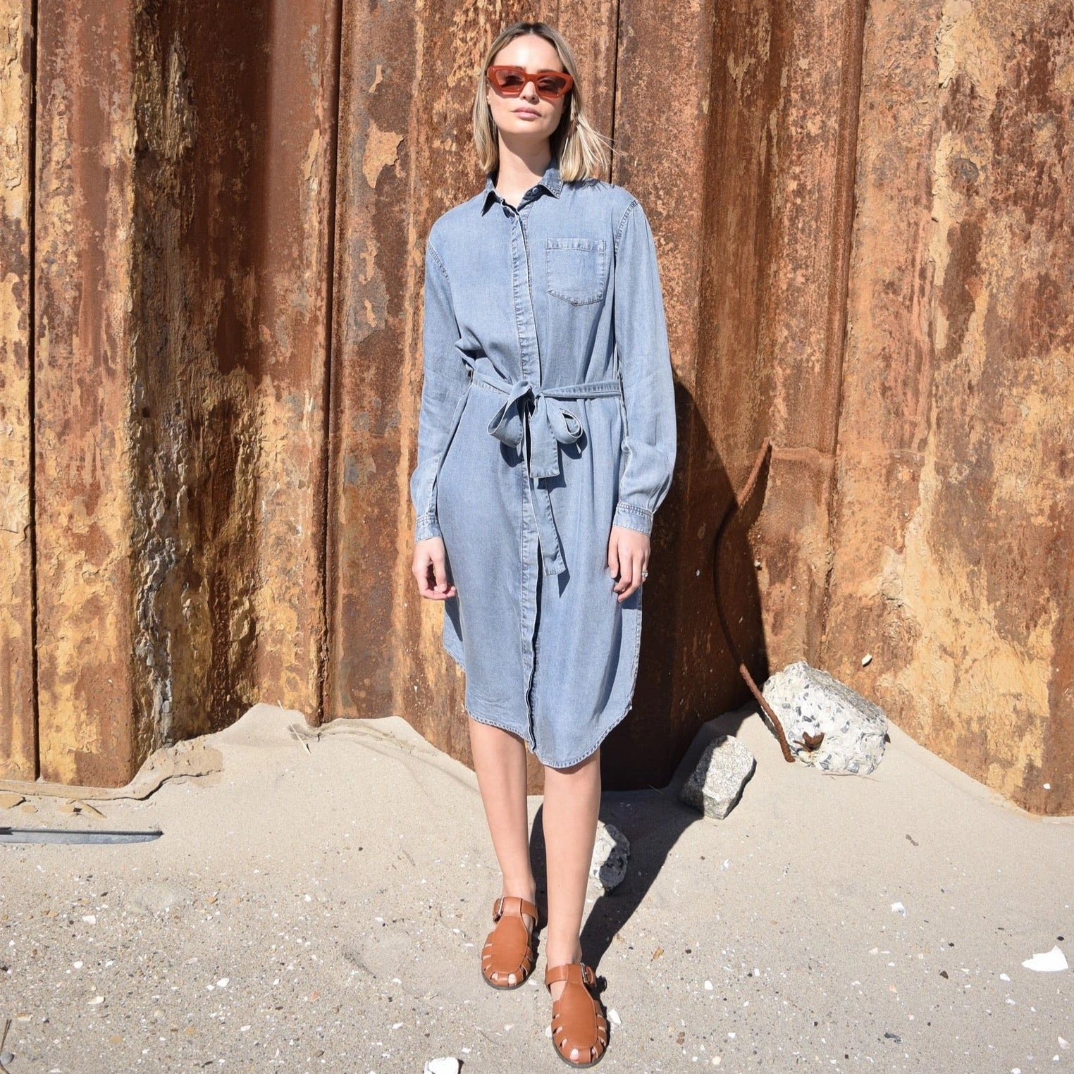 Denim Shirt Dress [Final Sale] Daily Essential