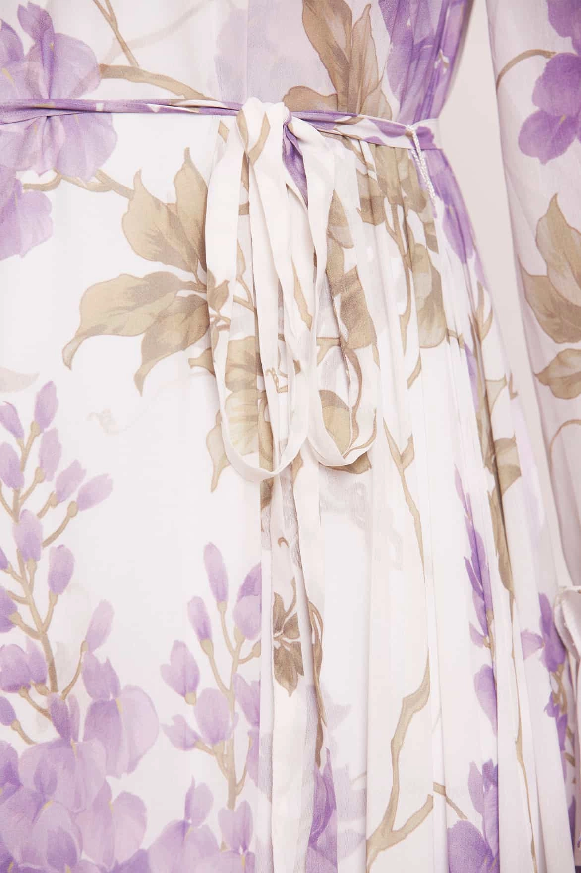 Wisteria Chiffon Round Neck Mini Dress Daily Casual Chic Ensemble