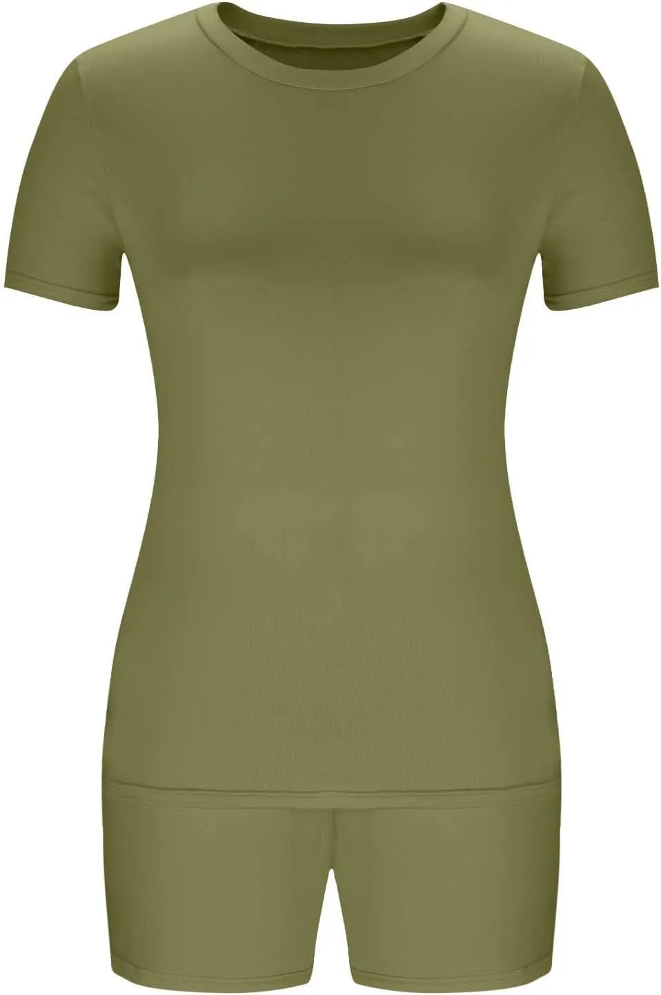 Women 2 Piece Outfits Summer Sweatsuits Casual Short Sleeve Top and Biker Shorts Workout Jogger Sets Loose Tracksuit