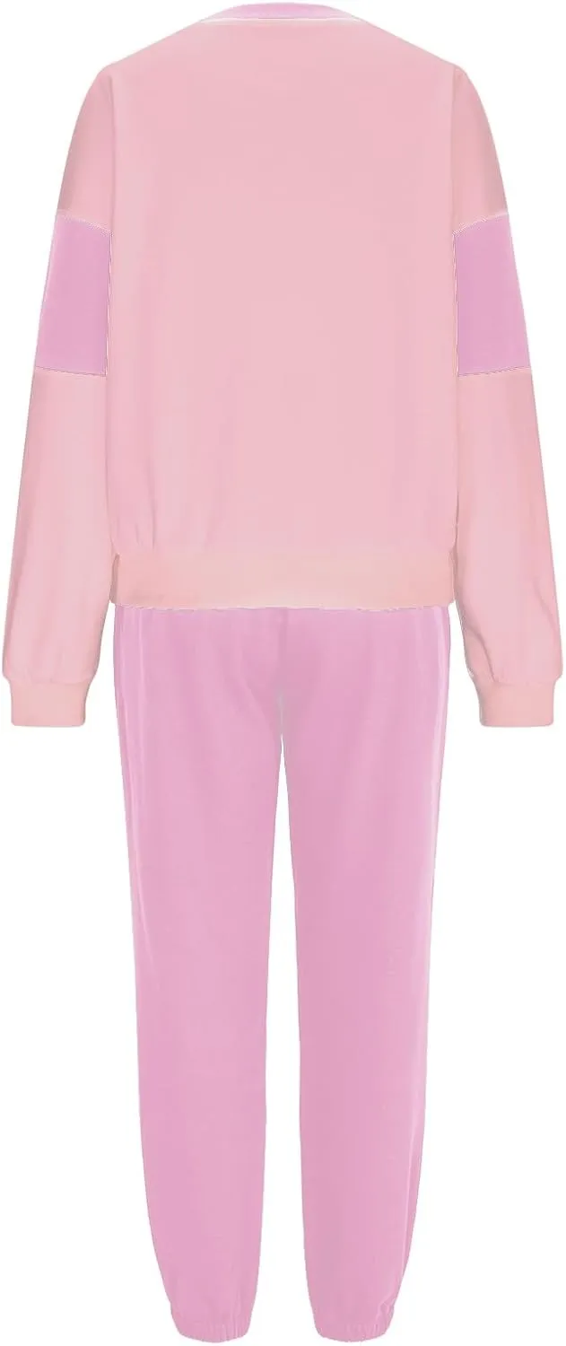 Women 2 Piece Sweatsuit Fleece Tracksuit Set Casual Athletic Outfit Oversized Pullover and Joggers Comfy Workout Sets