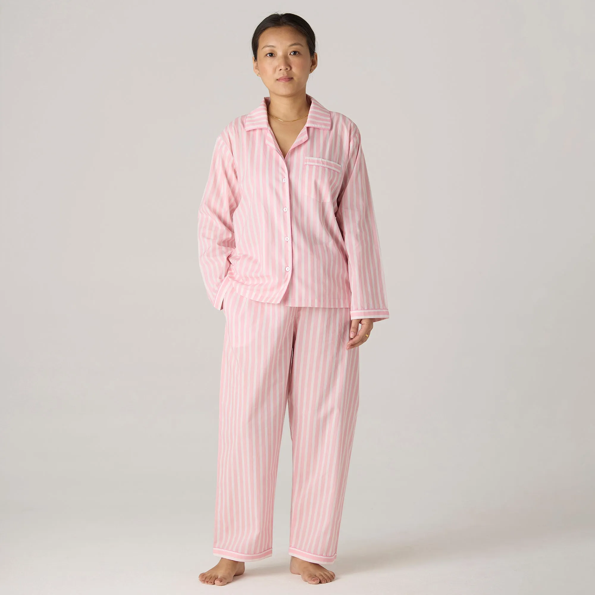Women Blush Striped Pajama Set