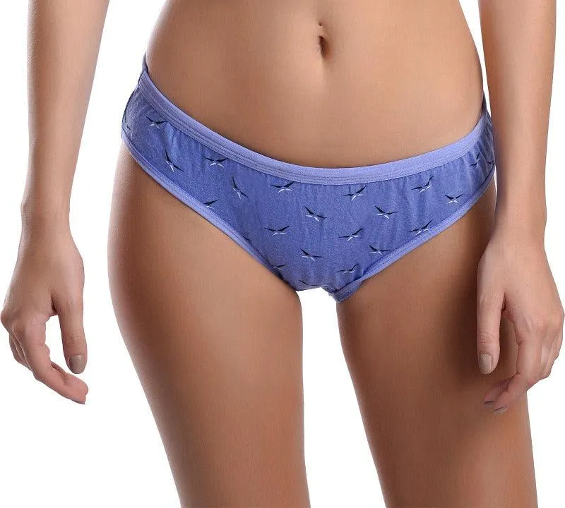 Women Cotton Blend Self-Design Hipster Briefs Pack of 3 Panties Multi-color