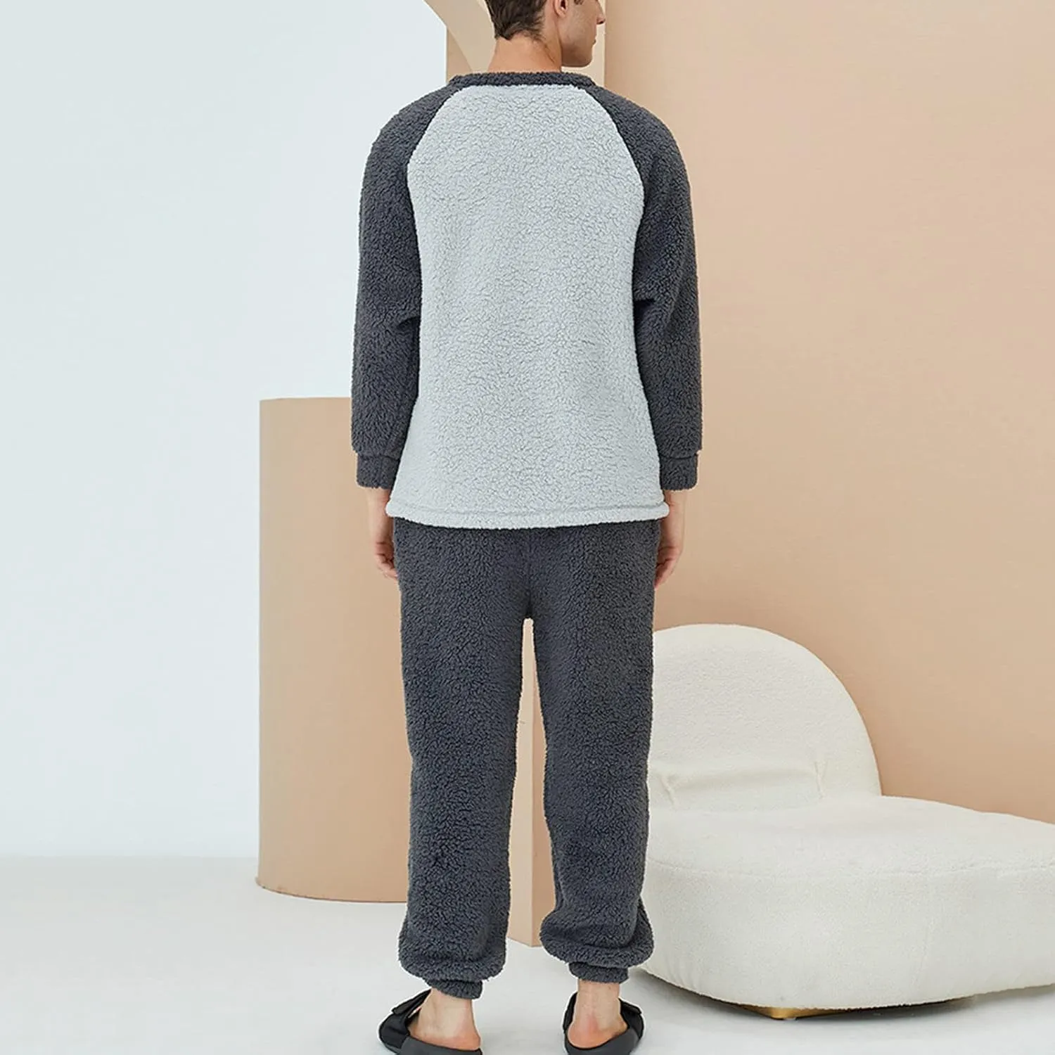Women Fleece Pajamas Sets Fluffy Loungewear Winter Warm Fuzzy Sleepwear Soft Comfy Loose Pullover Pants 2 Piece Lounge Outfit