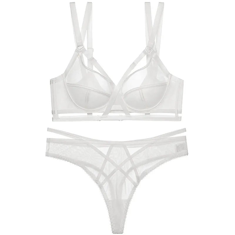 Women foreign trade strappy underwear, thin, slim, sexy, ultra-thin, high-end women's bra set, lace bra