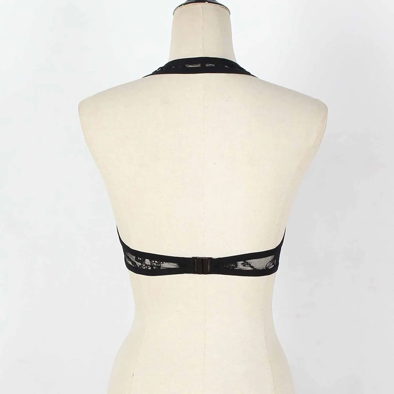 Women Harness Bra Strappy Cage Lingerie Bra Halter V Neck Hollow Out Bra Lace Festival Rave Tops Belt Bralette Crop