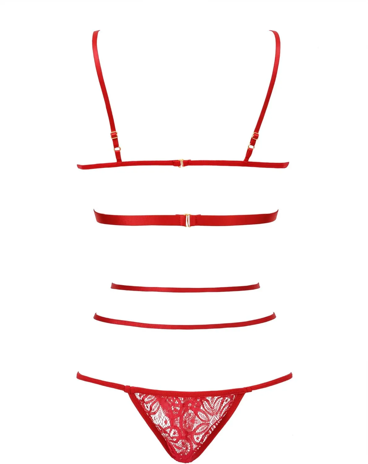 Women Lace Lingerie Set Strappy Bra & Underwear for Nightwear Lingerie
